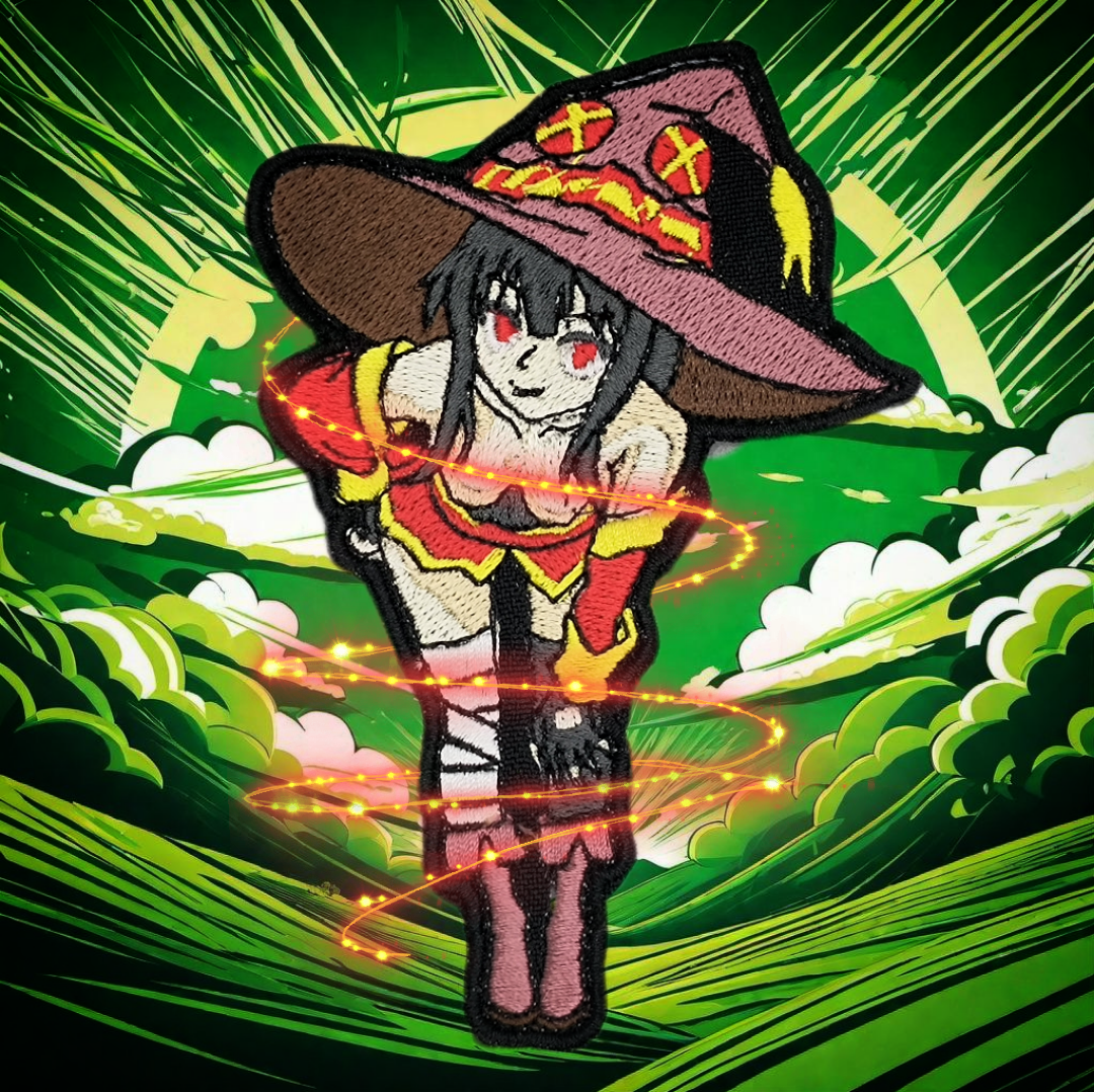 dress anime female bending forward Megumin bending over embroidered patch – Crafted Waifus