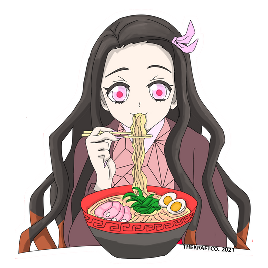 4 inch demongirl eating ramen noodles