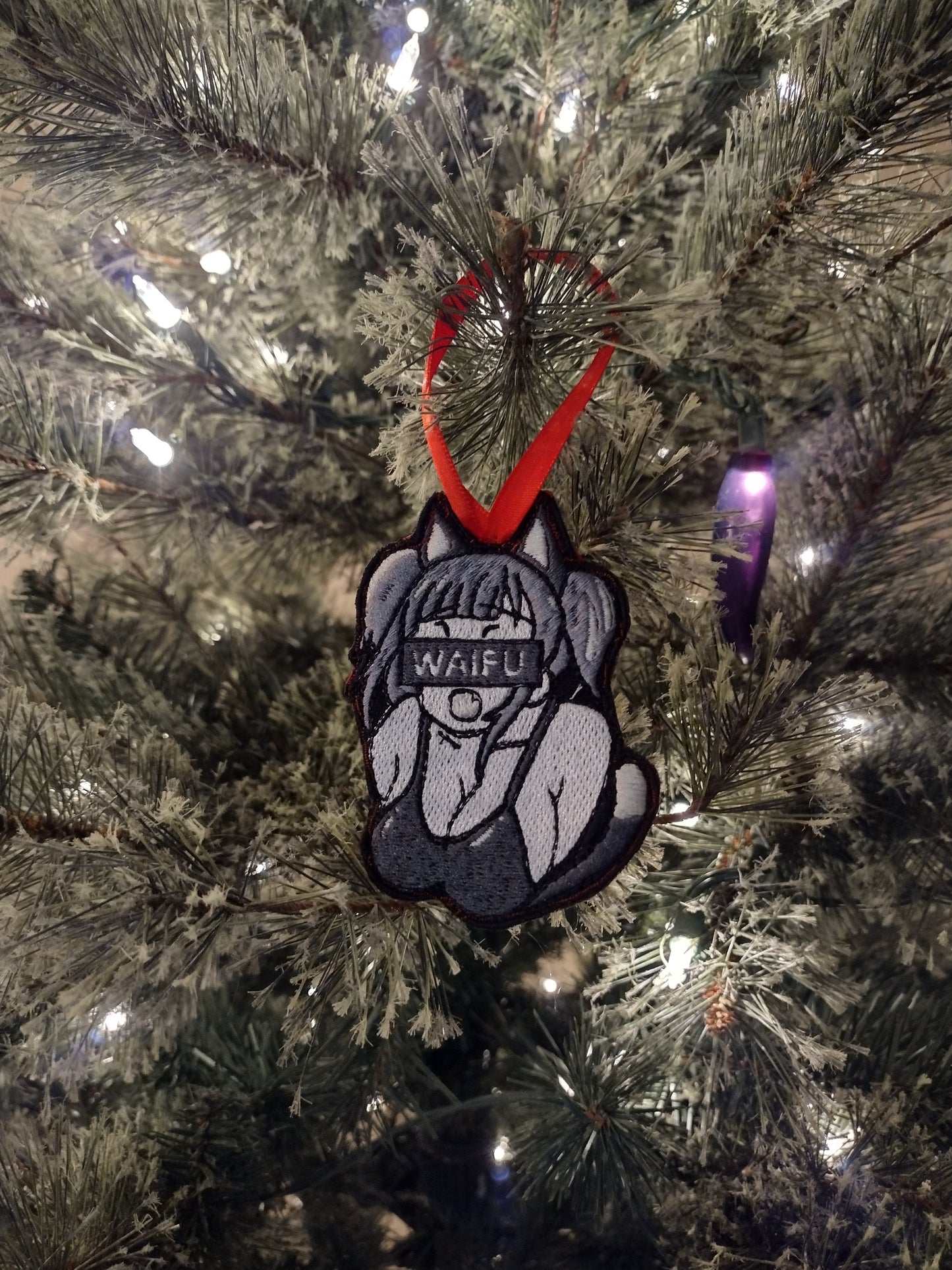 Embroidered lewd waifu cat  girl patch