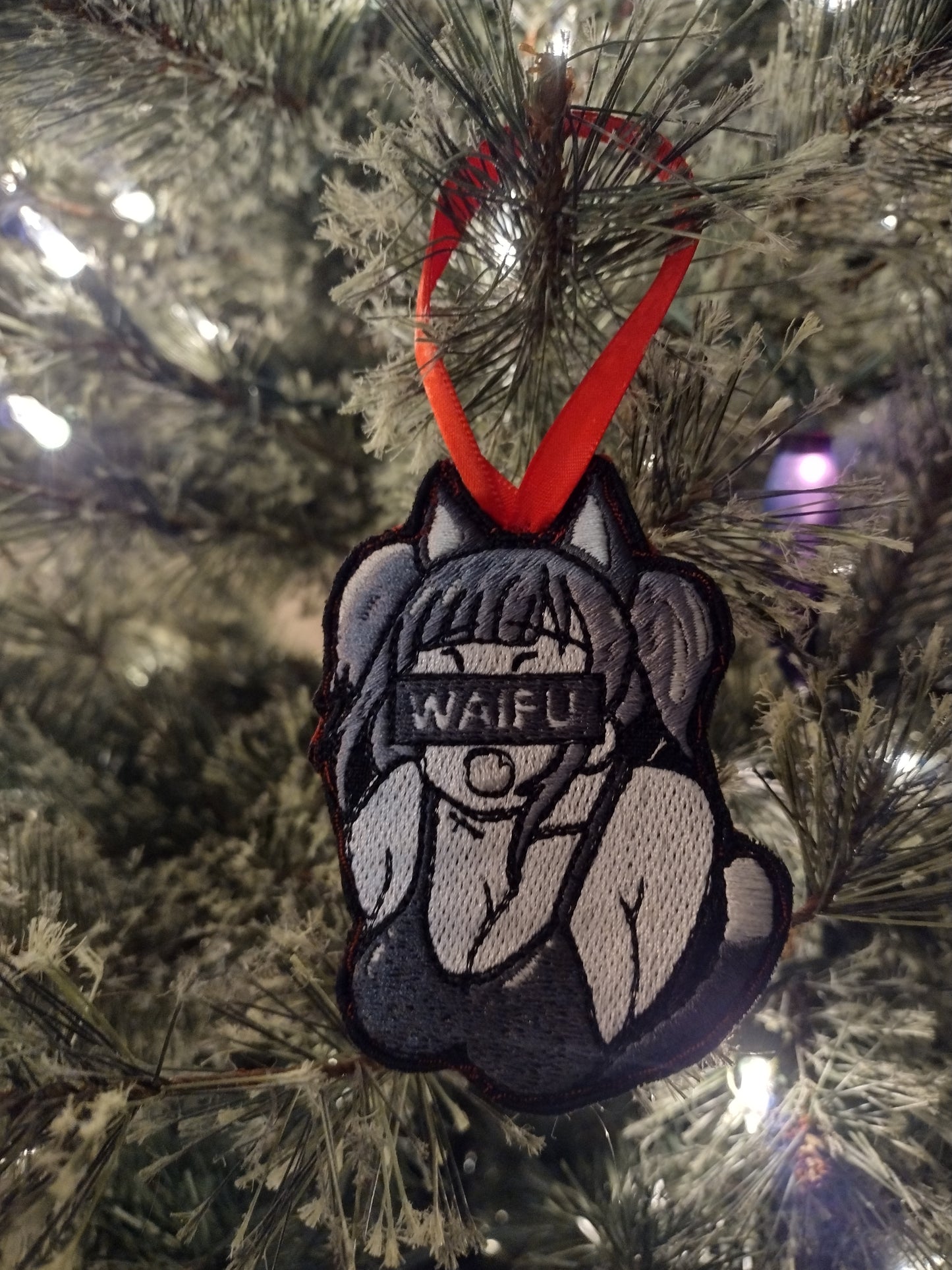 Embroidered lewd waifu cat  girl patch