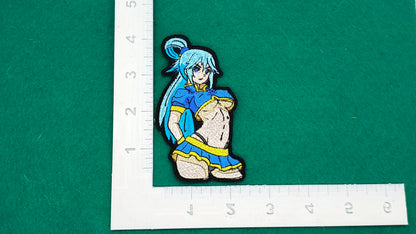 Aqua babe embroidered patch