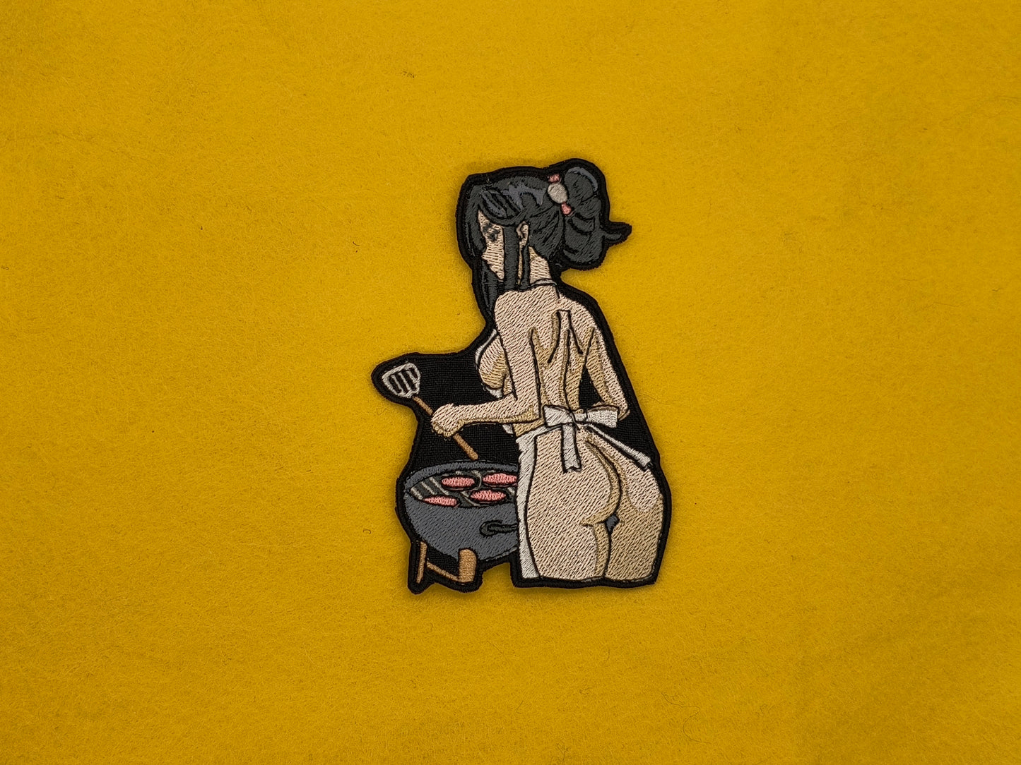 Grilling waifu embroidered patch