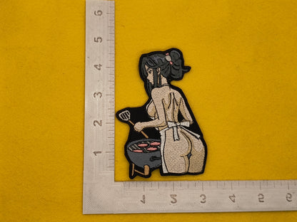 Grilling waifu embroidered patch