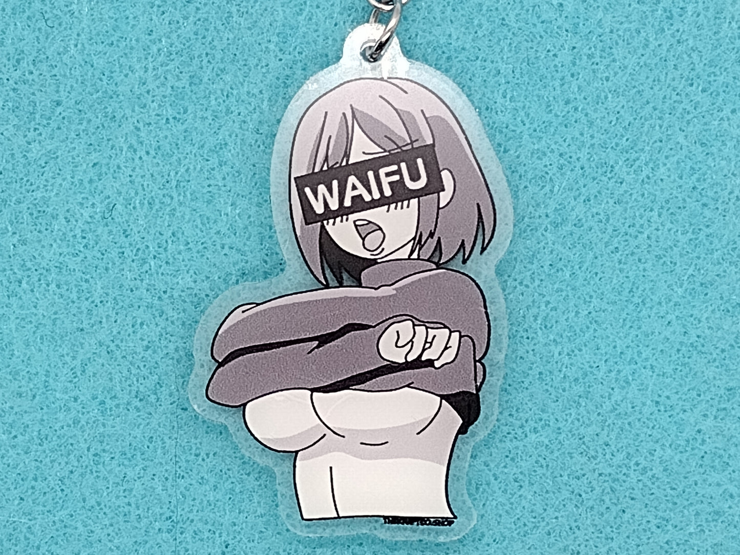 Anime waifu undershirt keychain