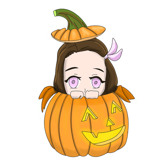 Nezuko pumpkin stickers