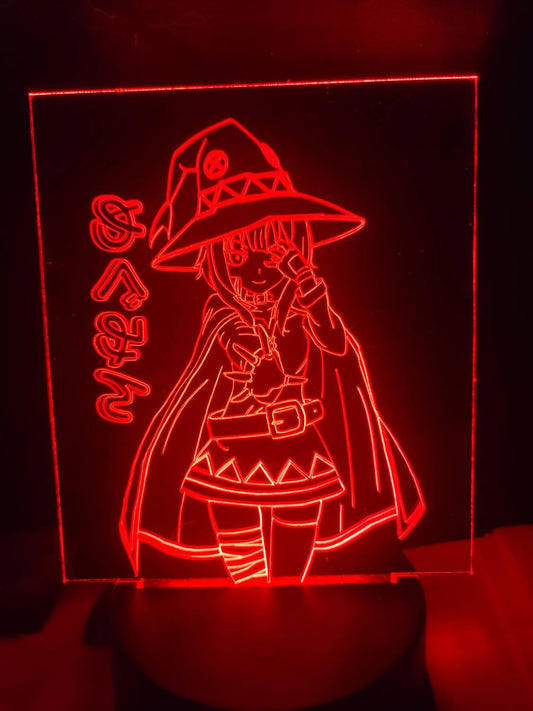 Anime girl megumin acrylic light 3d light