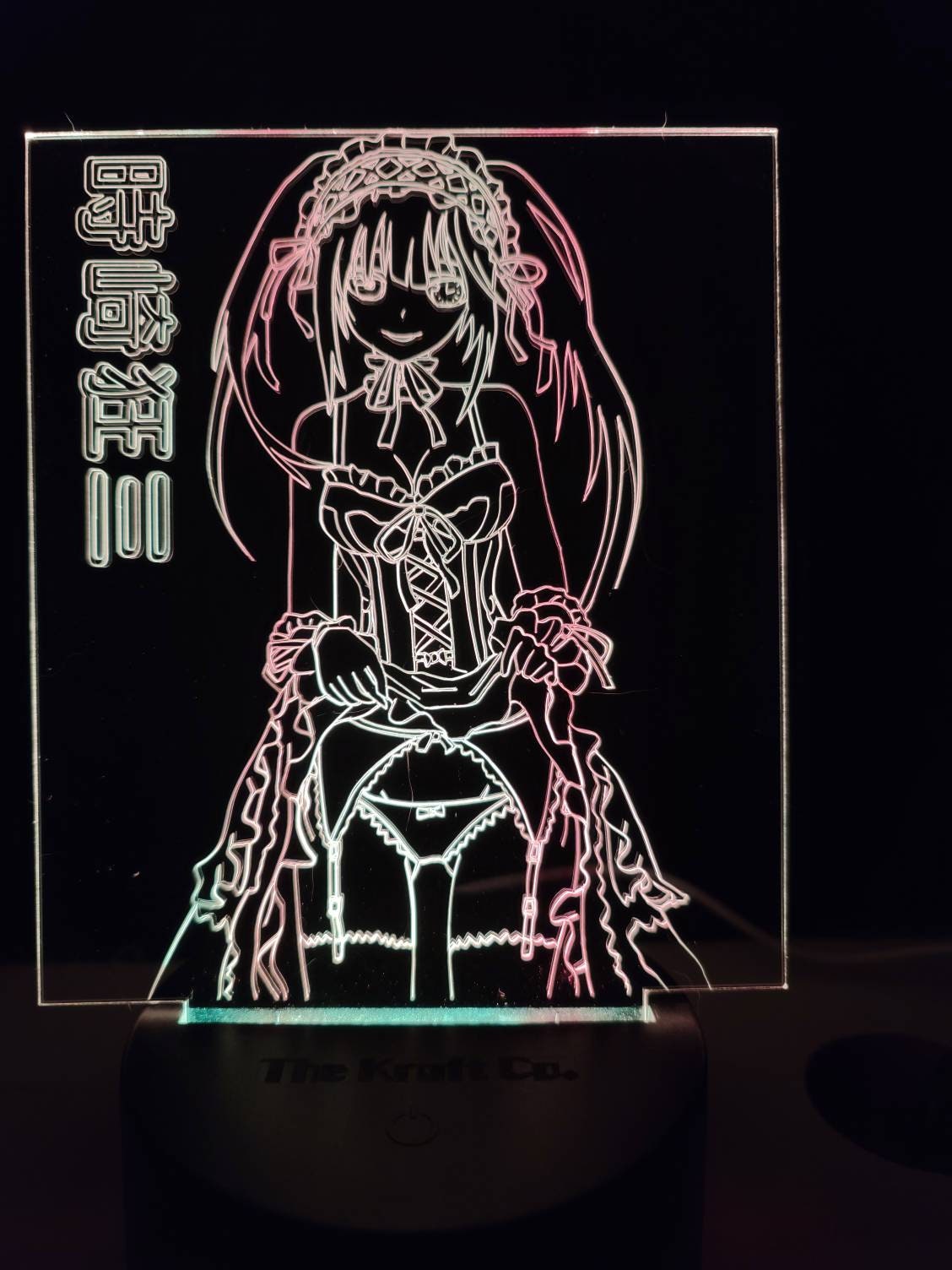 Kurumi nightmare anime girl acrylic 3d neon desk light