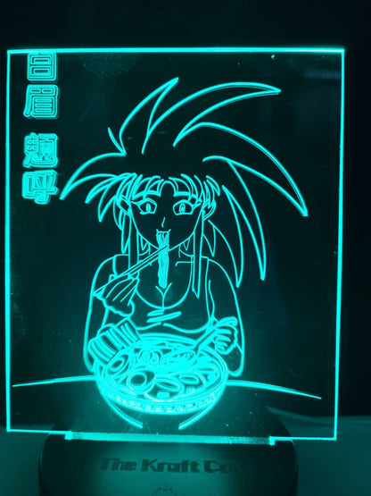 Ryoko eating ramen noodles