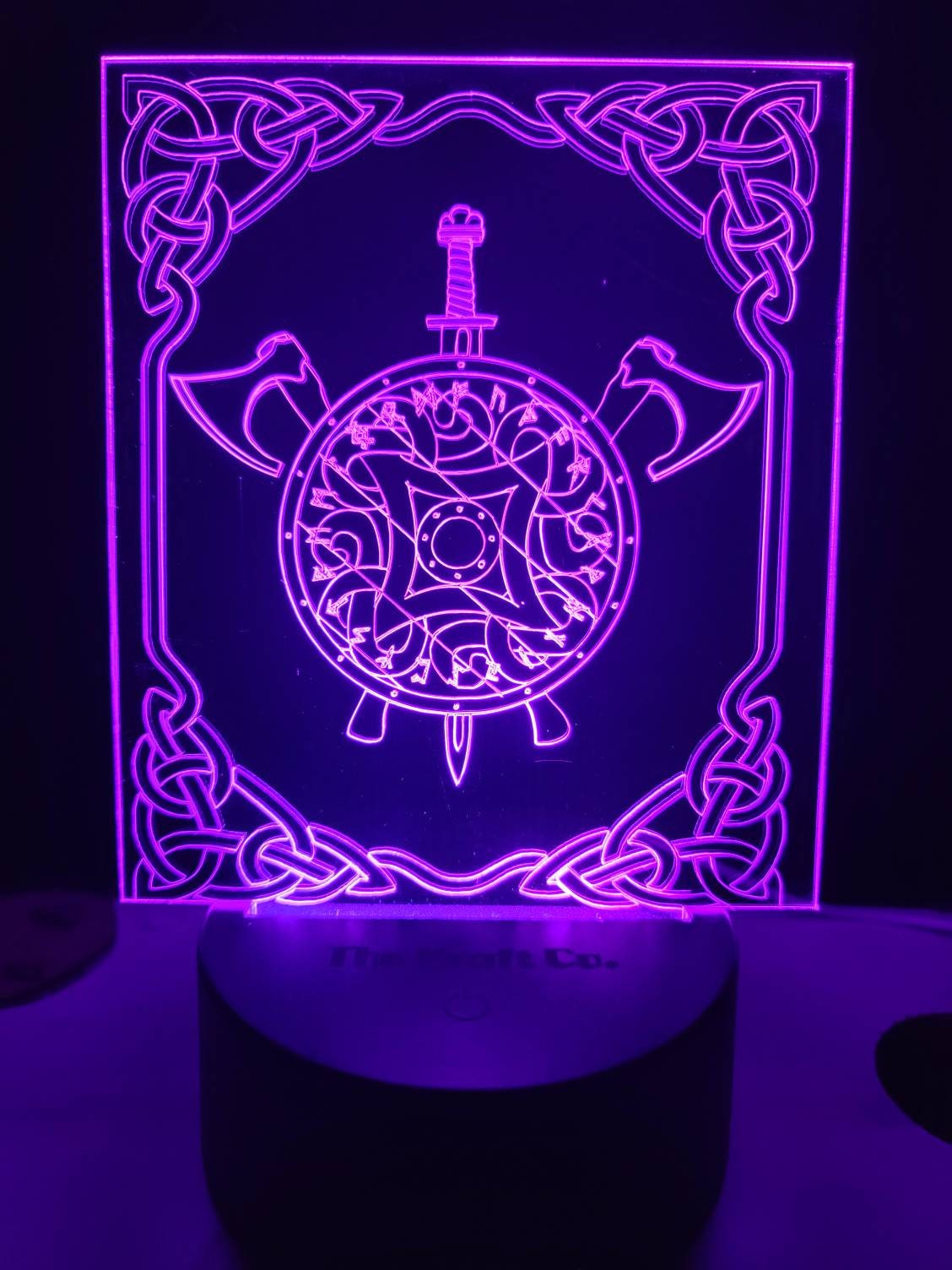 Viking shield, sword , and axes acrylic 3d light.