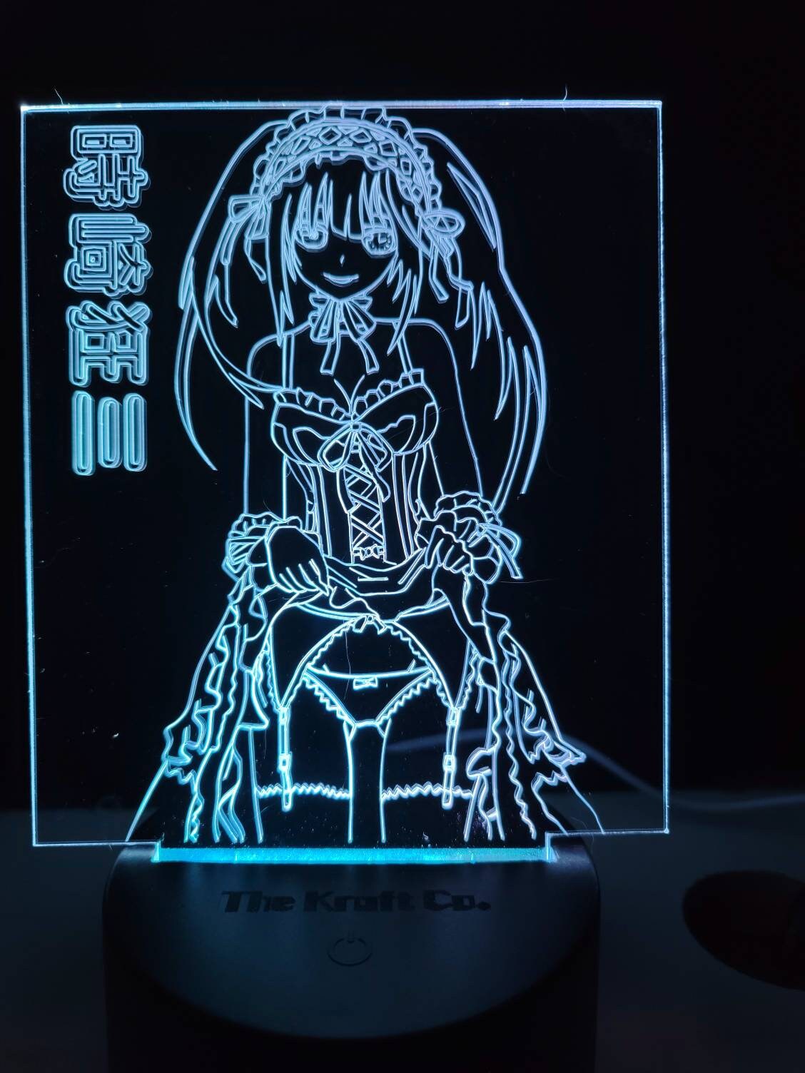 Kurumi nightmare anime girl acrylic 3d neon desk light