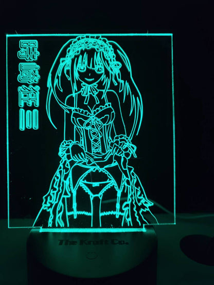 Kurumi nightmare anime girl acrylic 3d neon desk light