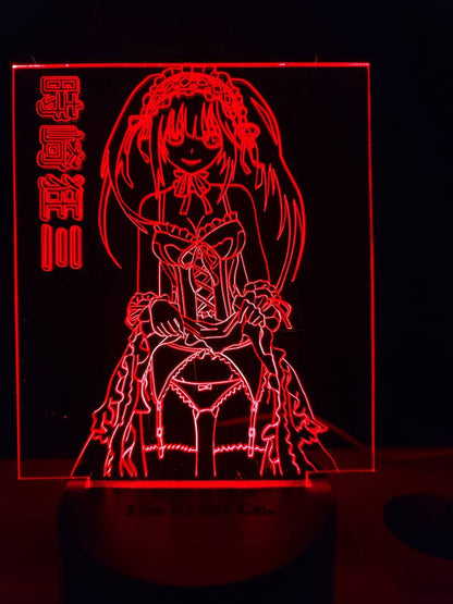 Kurumi nightmare anime girl acrylic 3d neon desk light