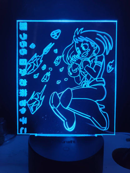 Anime hero girl that control's gravity acrylic 3d light