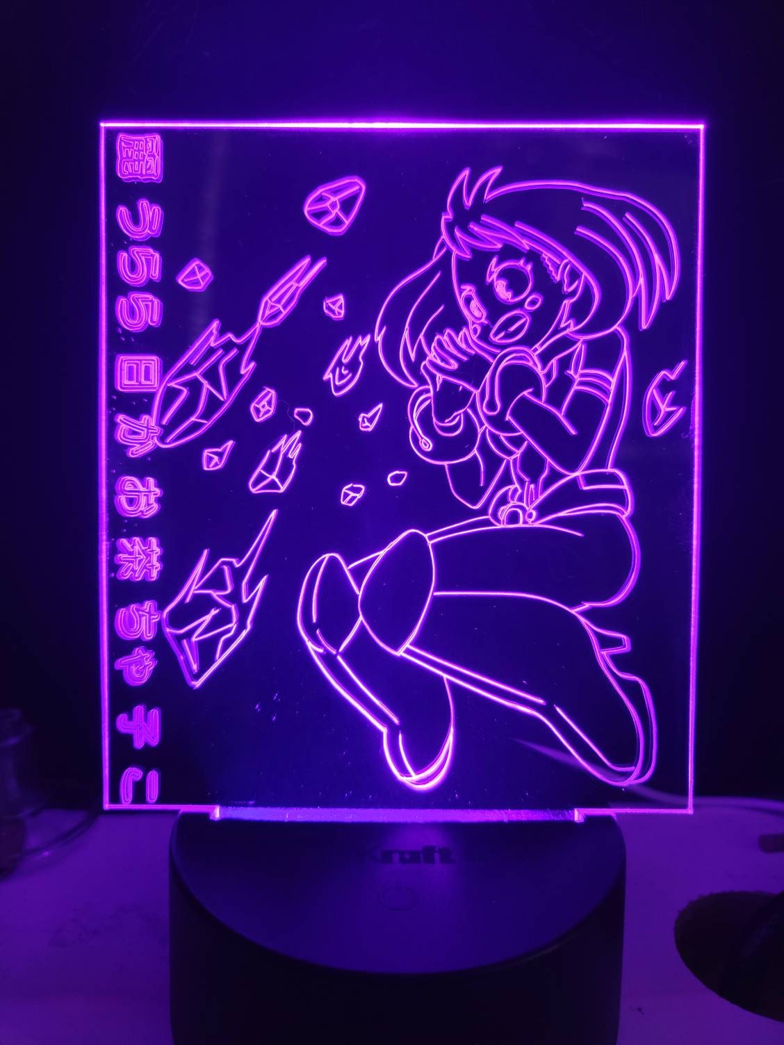 Anime hero girl that control's gravity acrylic 3d light