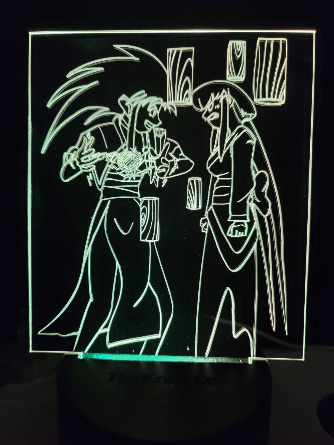 Ryoko and ayeka facing off 3d acrylic light