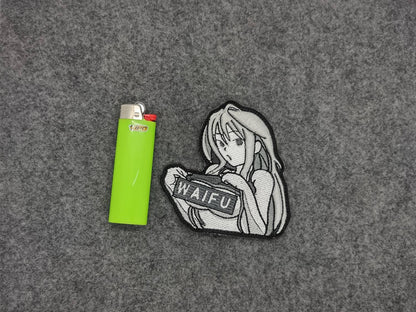 Waifu lewd anime embroidered patch