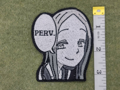 anime meme girl perv embroidered patch