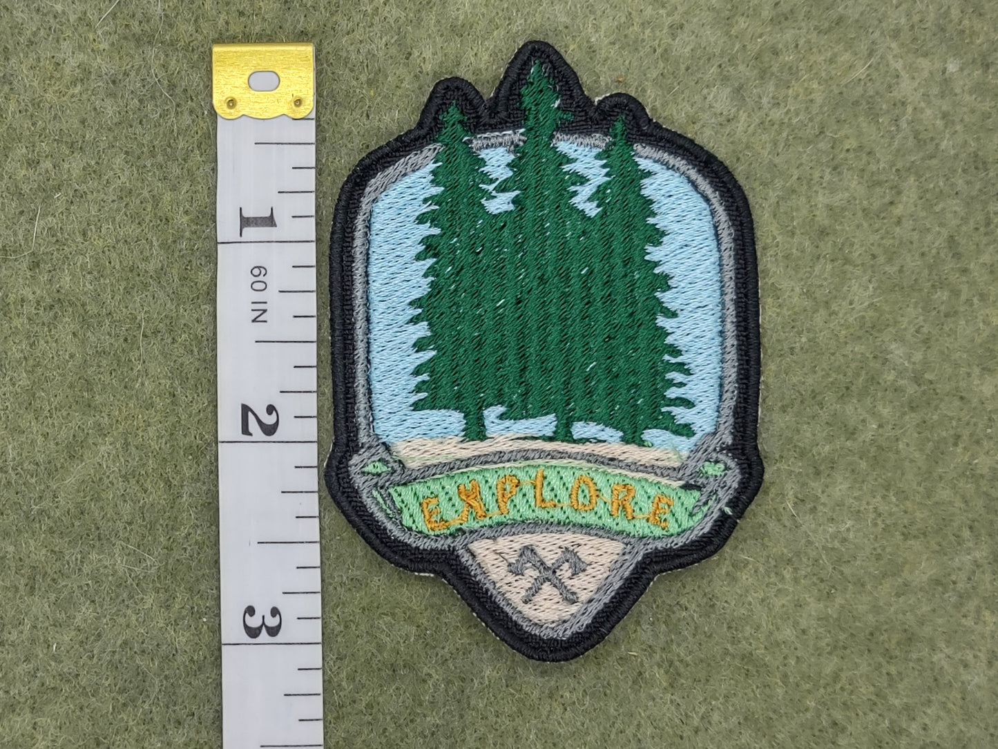 Explore tree embroidered patch