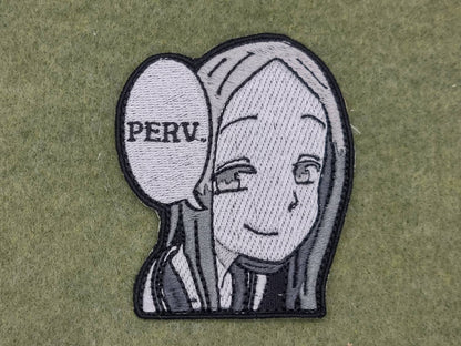 anime meme girl perv embroidered patch