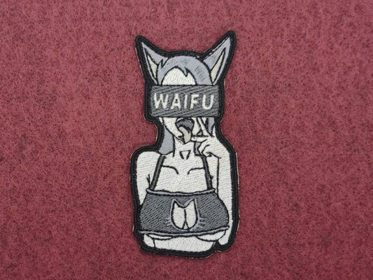 Miss kitty anime waifu embroidered patch